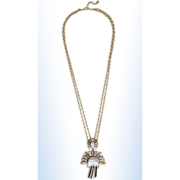 BAUBLEBAR Antiqued Gold-Tone TORRENCE Multi-Stone & Crystal Pendant Necklace - Picture 2 of 2